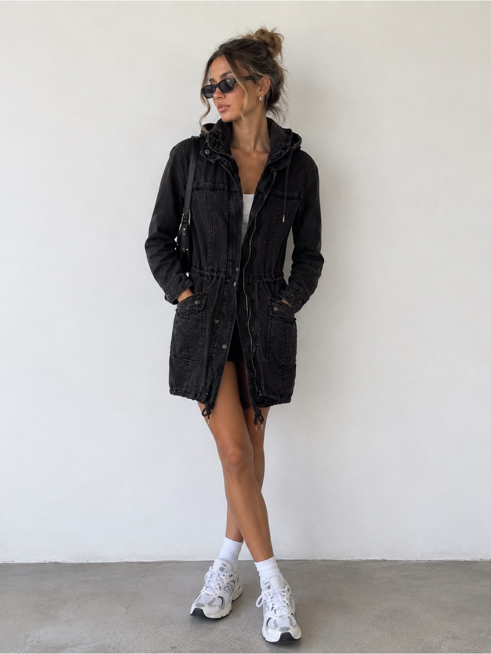 Abercrombie & Fitch Black Hooded Utility Parka